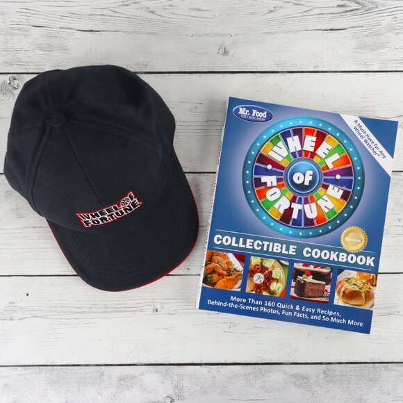 Wheel of Fortune Collectible Cookbook & Hat Bundle - New! - Picture 1 of 12